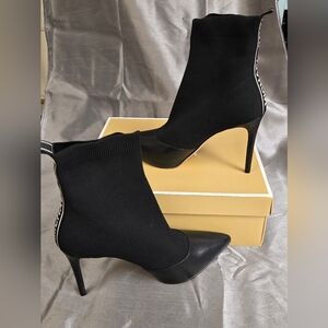 Michael Koors Chic Black Knit Stiletto Boots